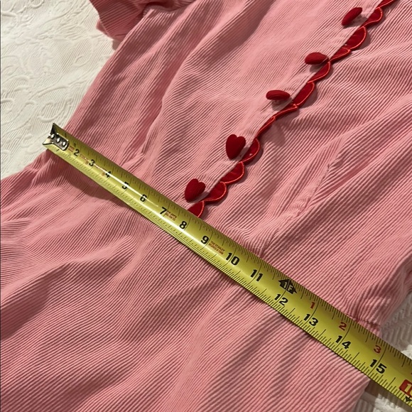 TCEC Pink Fit to Flare Mini Dress with Puff Sleeves. Size Large may run small. - Picture 14 of 15